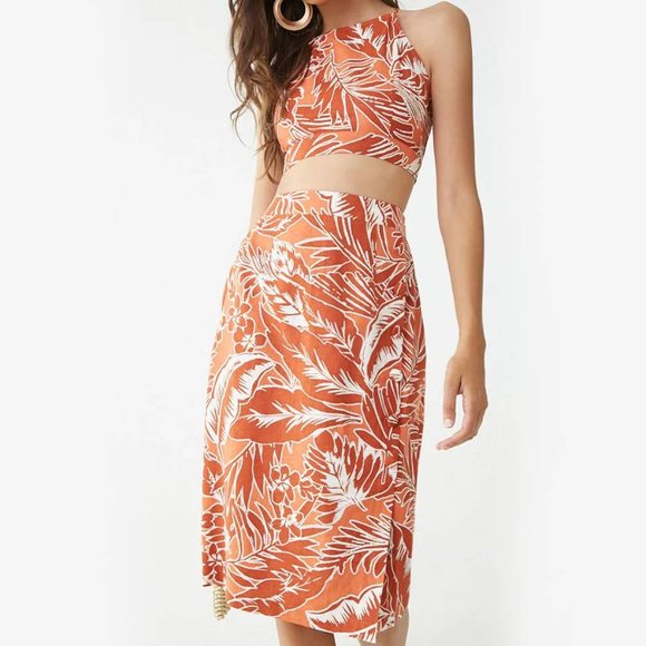 Forever 21 Dresses & Skirts - Forever 21 Floral Print Halter Top & Skirt Set